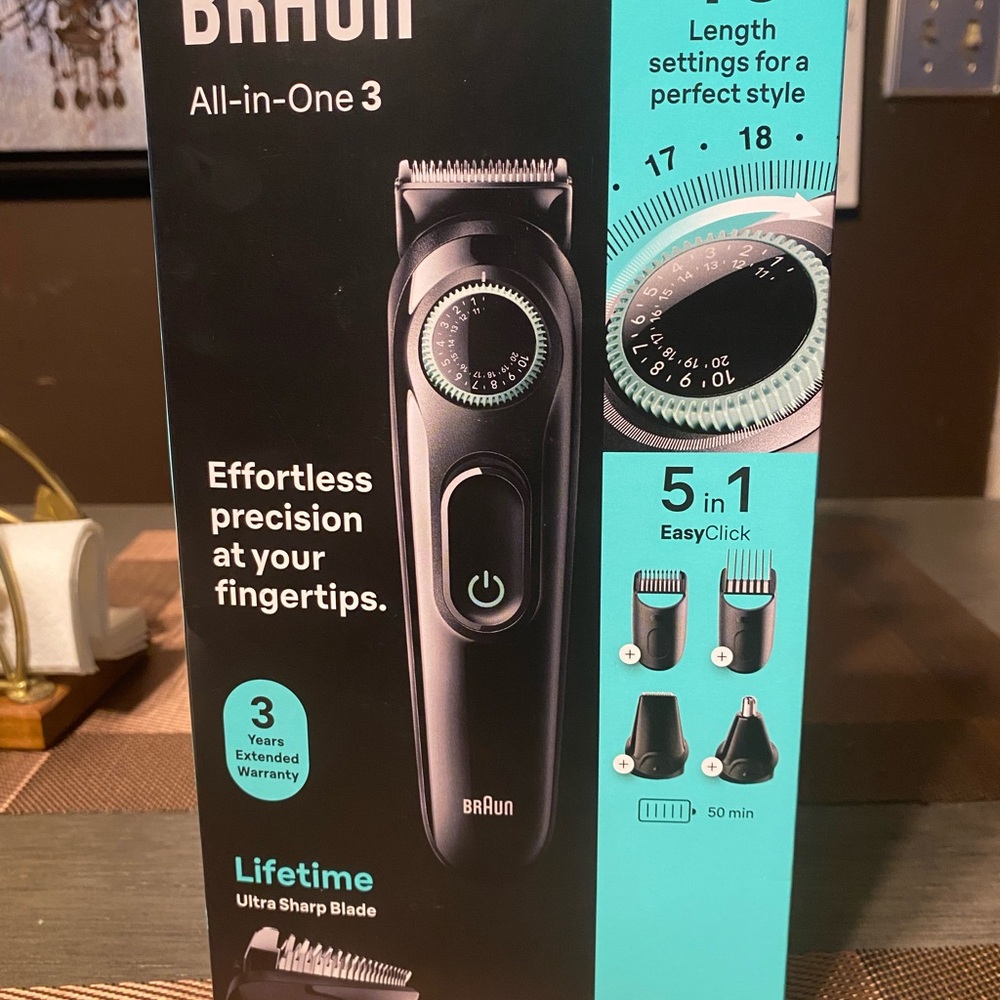 All-in-One 3 Series Grooming Kit 5 in One Easy Click - Black